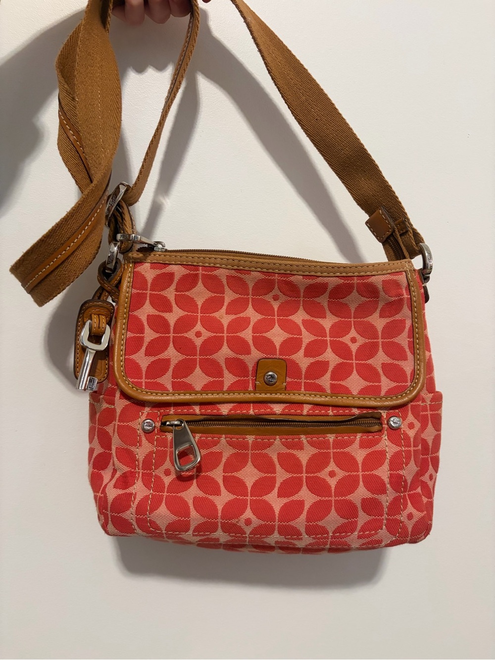 Vintage Fossil Coral Pattern Crossbody